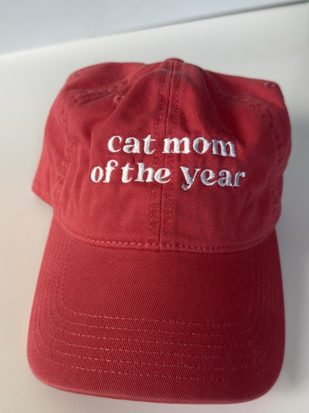 Cat Mom of the Year Red Baseball Cap